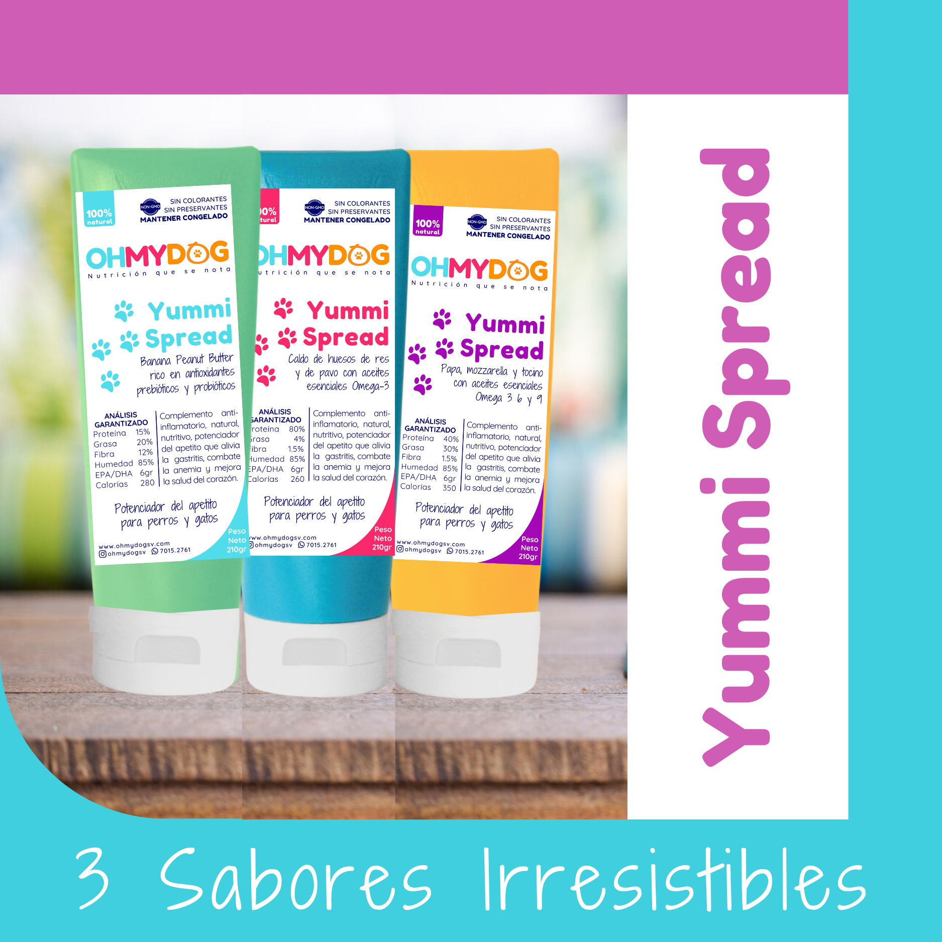 Aderezo Yummi Spread para perros y gatos OhMYDog topper