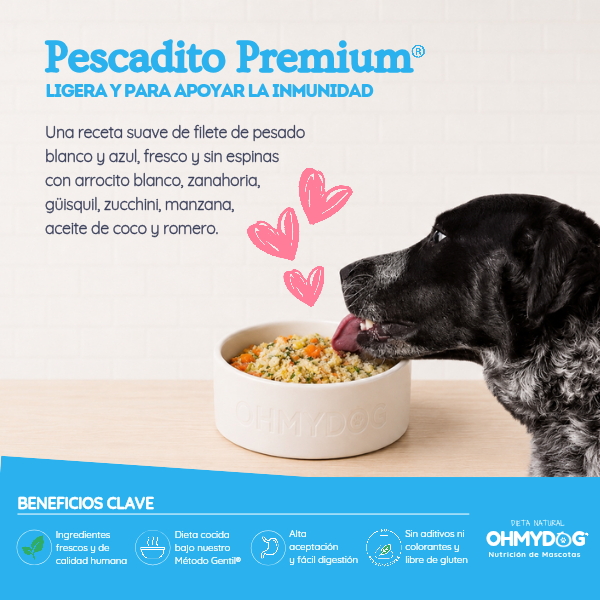 Dieta Alimento Natural cocida de Pescado Premium con ingredientes reales para mascotas de OHMYDOG El Salvador