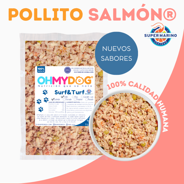 Pollito Salmón Alimento Natural para Mascotas El Salvador