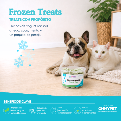 Frozen treats Mint & Coco para perros y gatos OHMYPET OHMYDOG El SALVADOR
