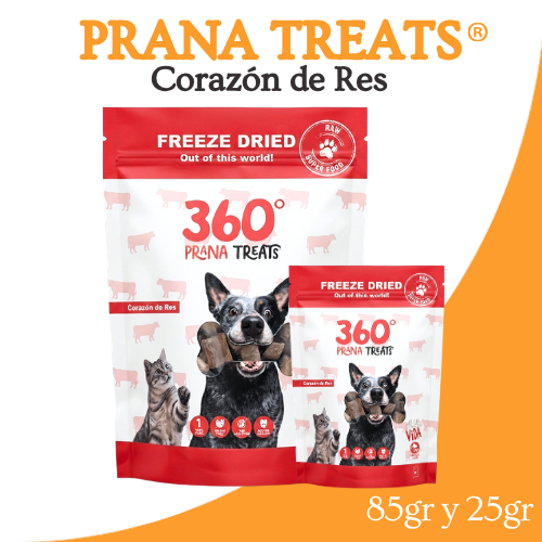 PRANA TREATS de Corazón de Res Liofilizados para perros y gatos OHMYDOG EL SALVADOR
