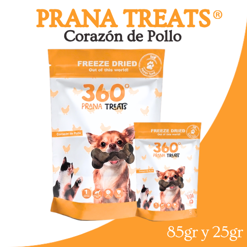 PRANA TREATS de Corazón de Pollo Liofilizados para perros y gatos OHMYDOG EL SALVADOR